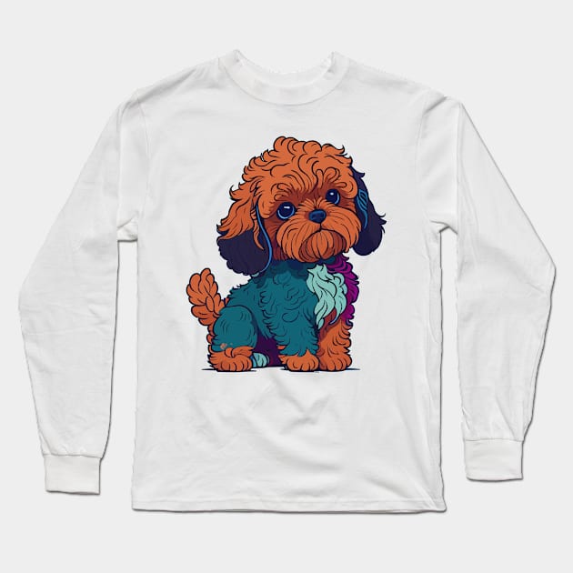 Cavapoo Portrait Long Sleeve T-Shirt by SpriteGuy95